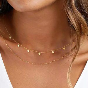 Gold Double-Layered Alloy Necklace